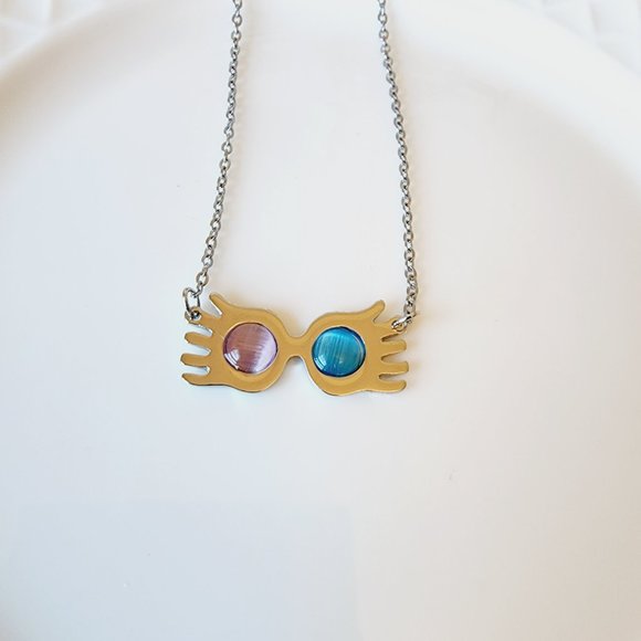 Shiny silver opal luna lovegood necklace, Harry Potter - Picture 1 of 2